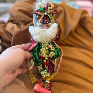 Festive Santa Figurine with Colorful Attire